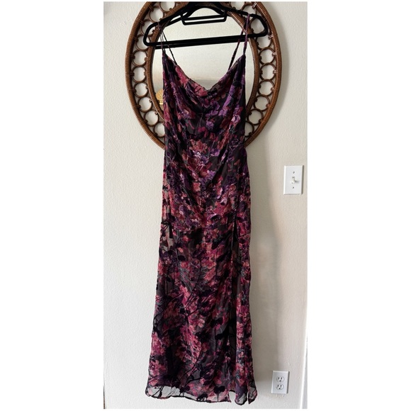 Revolve Showpo Aletts floral velvet burnout maxi dress size 4 - Picture 3 of 15